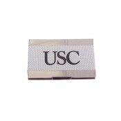 USC Trojans Monogram Silver Carbon Business Card Holder